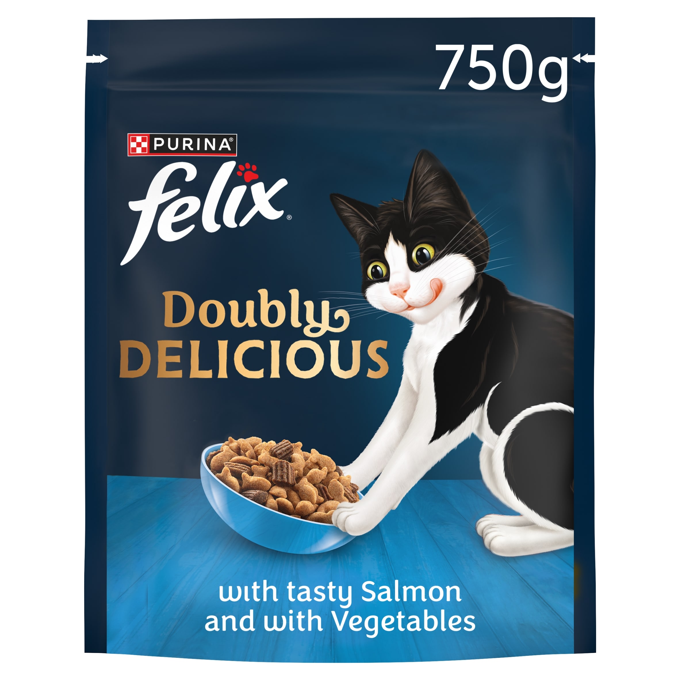 FELIX Doubly Delicious Salmon & Veg Dry Cat Food 750g