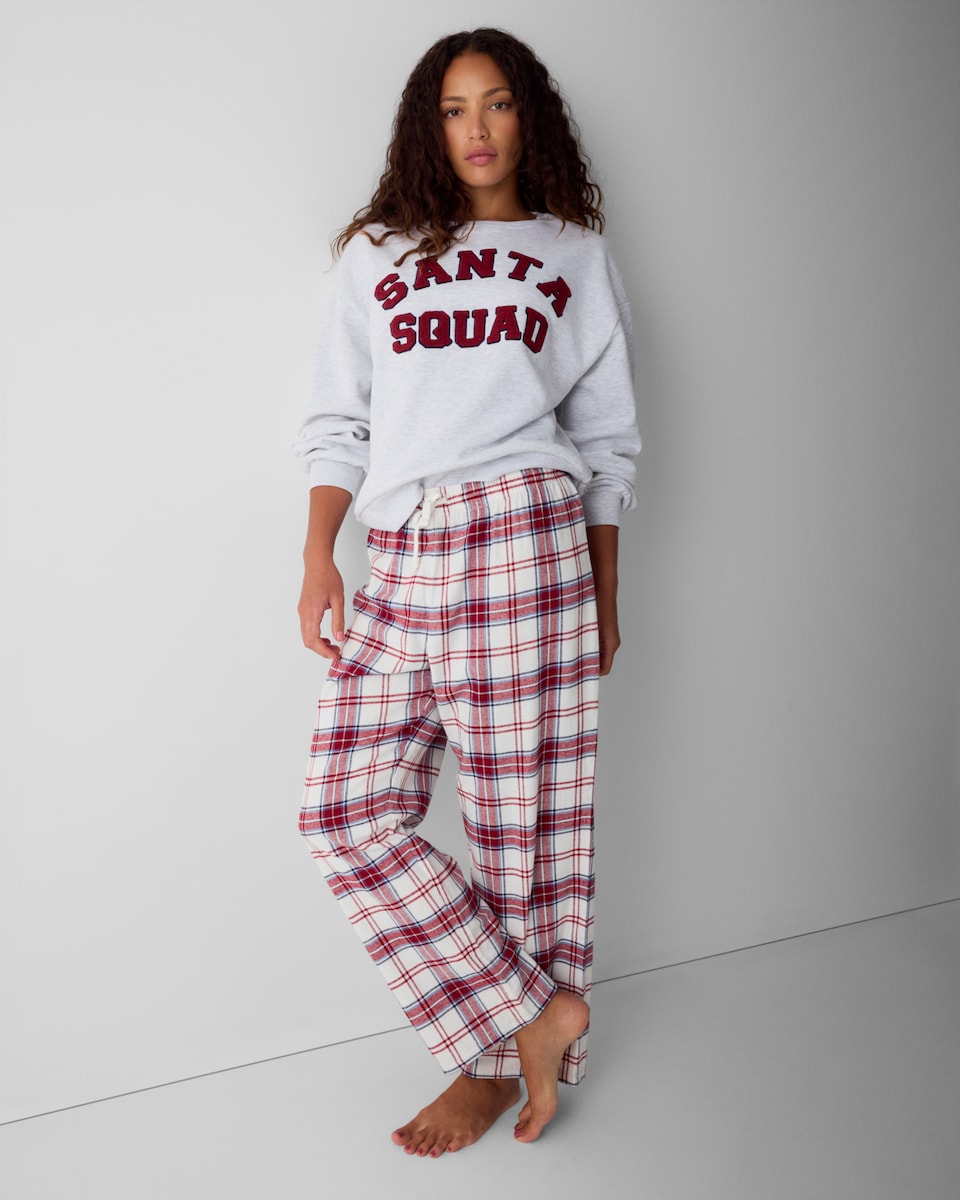 image 1 of Christmas Cotton Rich Santa Squad Matching Family Pyjama Set in Grey Marl