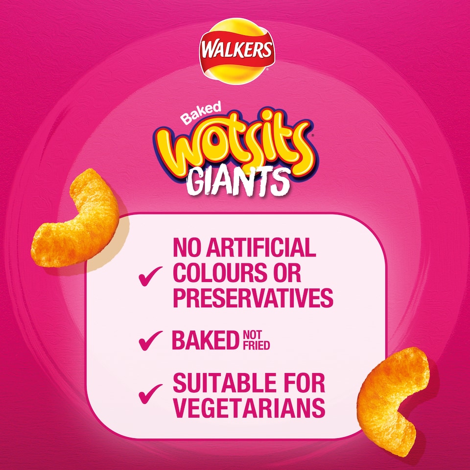 image 1 of Walkers Wotsits Giants Prawn Cocktail Sharing Bag Crisps 105g