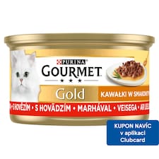 GOURMET GOLD Sauce Delight Canned Food for Cats Beef in Sauce 85g