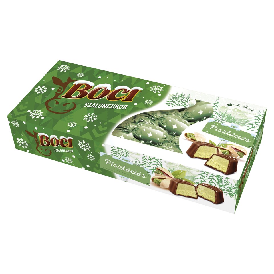 Boci pisztáciás krémmel töltött tejcsokoládé szaloncukor 250 g