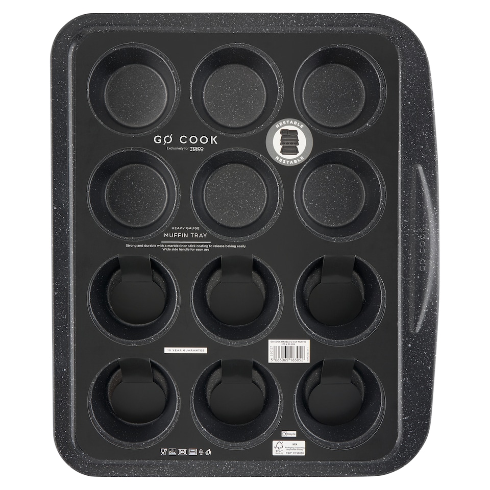image 1 of Go Cook 12 Cup Muffin Tray 37.5 x 31.5 cm