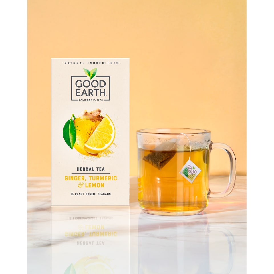 image 1 of Good Earth Herbal Tea Lemon, Ginger & Turmeric 15 Tea Bags 42g