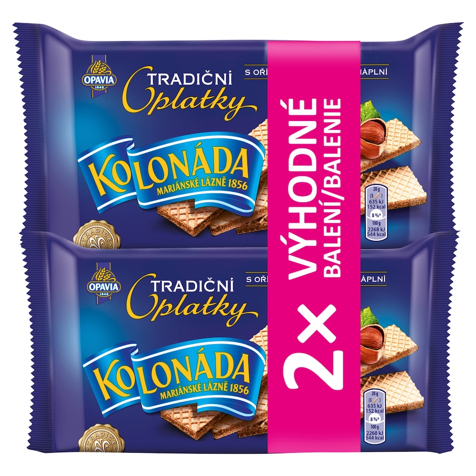 Opavia oplatky Kolonáda oříškočokoládové 2 x 140g