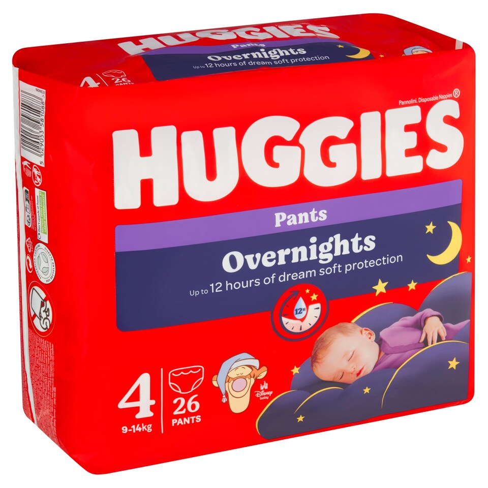 image 1 of Huggies Overnights Pants Size 4 Children 9-14 kg 26 pcs