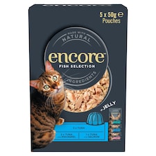 Encore Natural Wet Cat Food Fish Selection in Jelly Pouches 5 x 50g