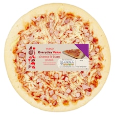 Tesco Every Day Value Cheese And Ham Pizza 124G