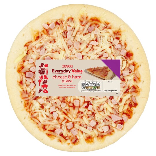 Tesco Every Day Value Cheese And Ham Pizza 124G Tesco Groceries