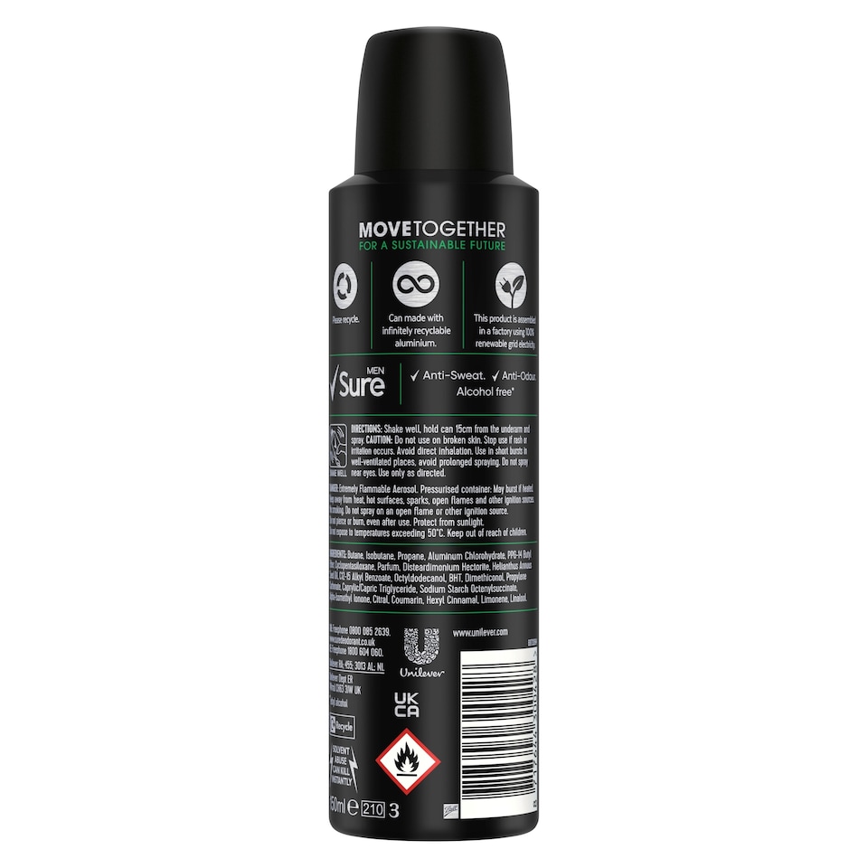 image 1 of Sure Men Quantum Antiperspirant Deodorant 150Ml