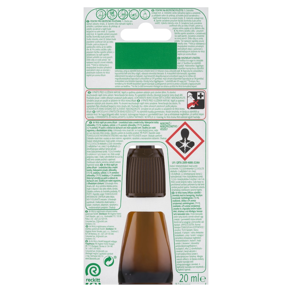 Obrázek 1 pro produkt Air Wick Náplň pro aroma difuzér levandulová louka a modré kvítky 20ml