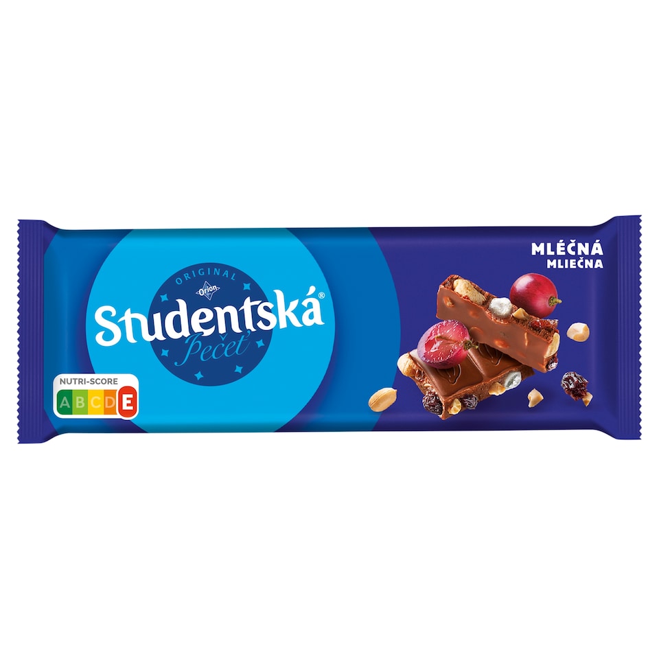 ORION Studentská pečeť Mléčná čokoláda s arašídy, rozinkami a želé 90g