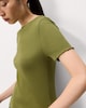 image 2 of F&F Cotton Rich Lettuce Hem T-Shirt in Olive