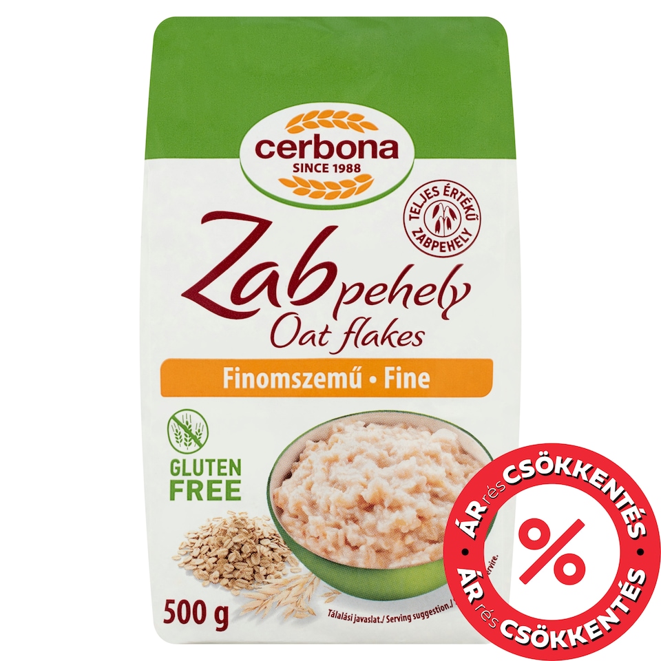 Cerbona gluténmentes finomszemű zabpehely 500 g