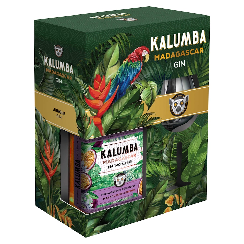 Kalumba Madagascar maracuja gin 37,5% 0,7 l + 1 db pohár díszdobozban
