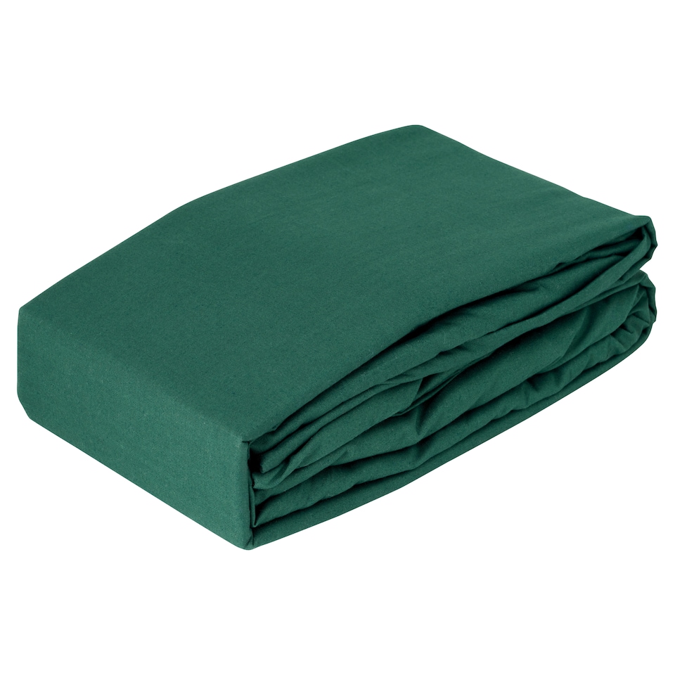 Tesco F/Green 100% Cotton Fitted Sheet Double