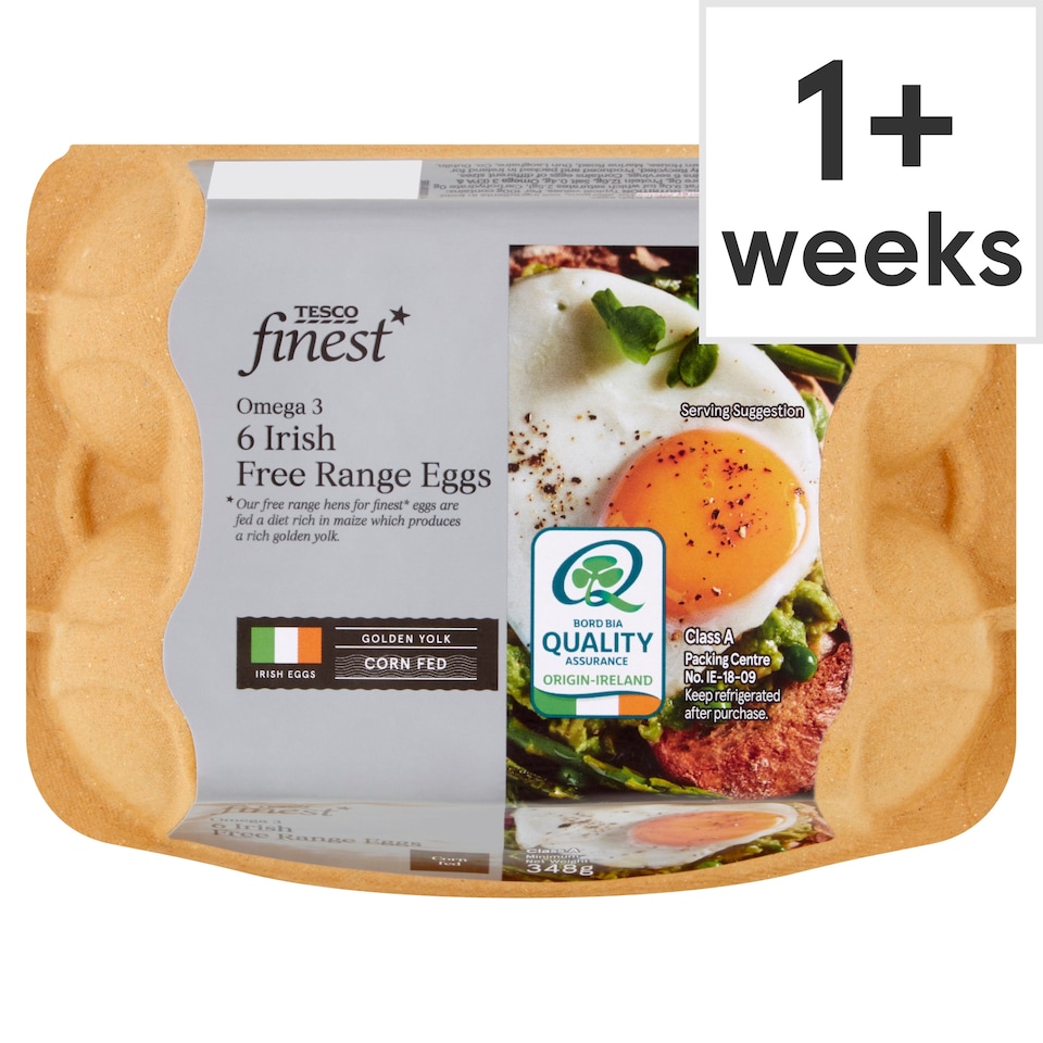 Tesco Finest 6 Corns Fed Eggs Mixed Weight