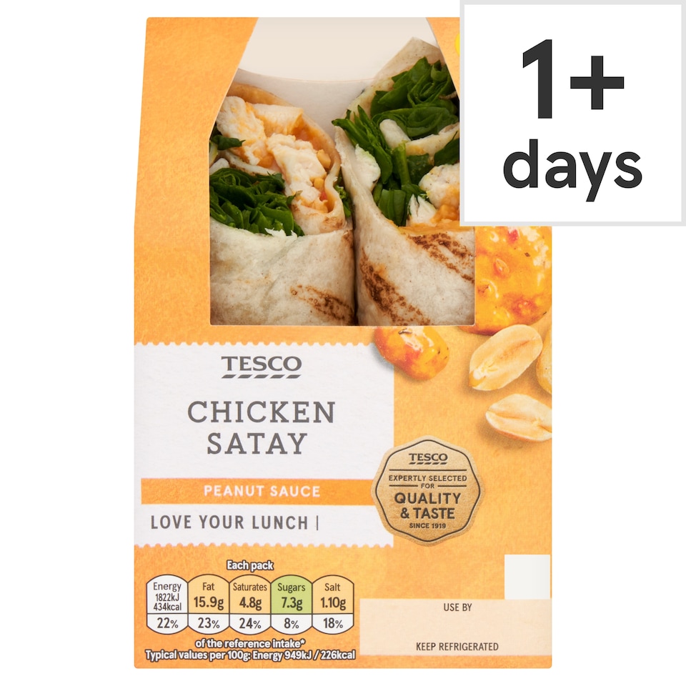 Tesco Chicken Peanut Satay Wrap