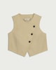 image 4 of The F&F Edit Lyocell Rich Button Up Asymmetric Co-ord Waistcoat in Cream