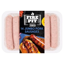 Tesco Fire Pit 14 Jumbo Pork Sausages 1.12Kg