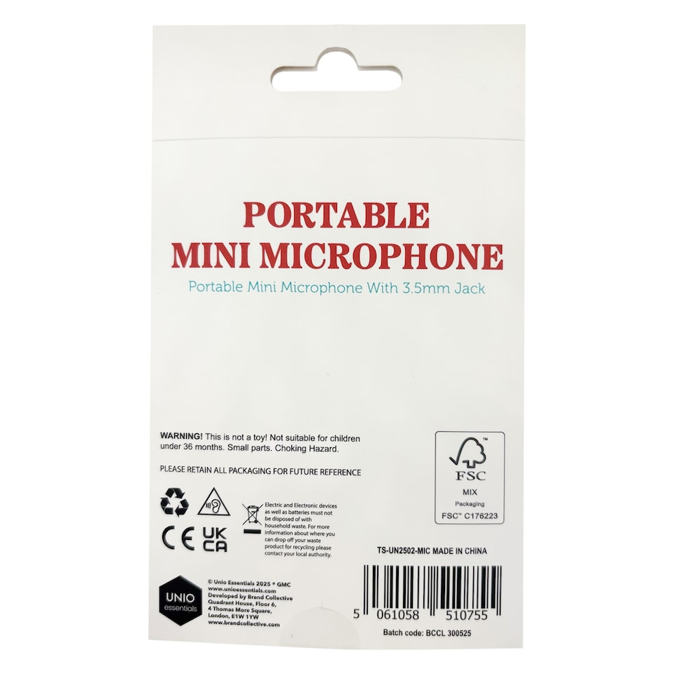 image 1 of Unio Essentials Portable Mini Microphone