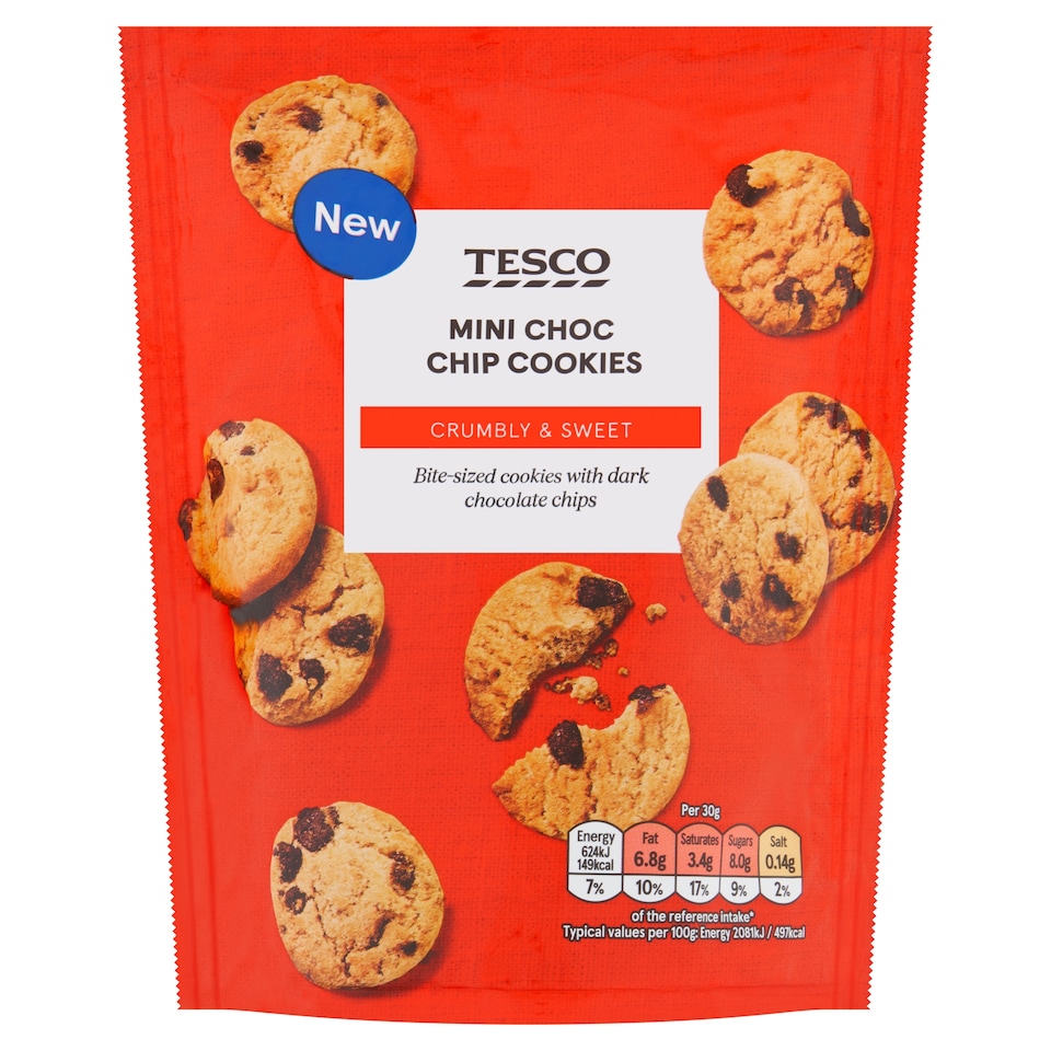 Tesco Mini Choc Chip Cookies 90g