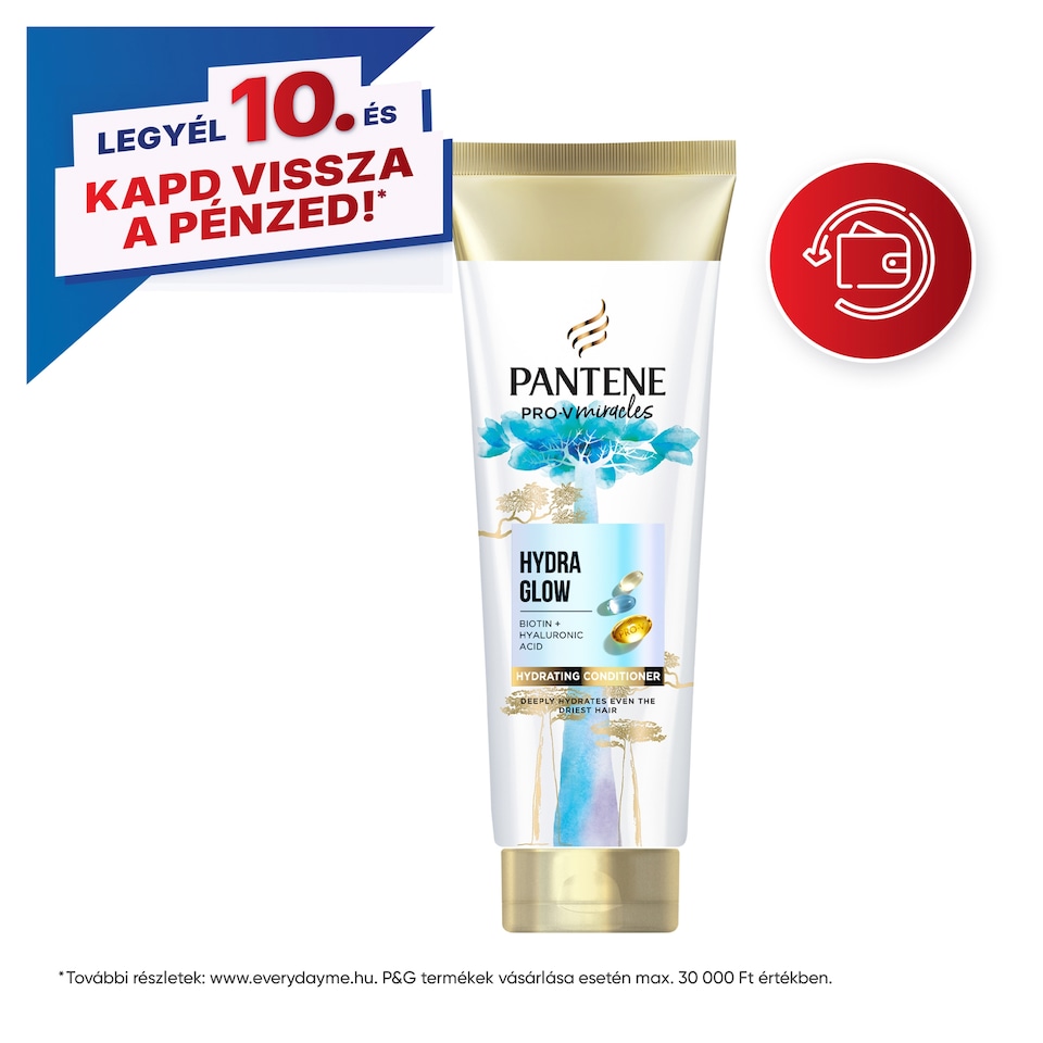 Pantene Hydra Glow balzsam biotinnal 160ml. Pro V Miracles száraz, károsodott hajra  1. kép