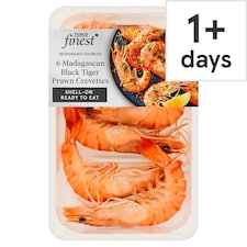 Tesco Finest 6 Madagascan Black Tiger Prawn Crevettes 150g
