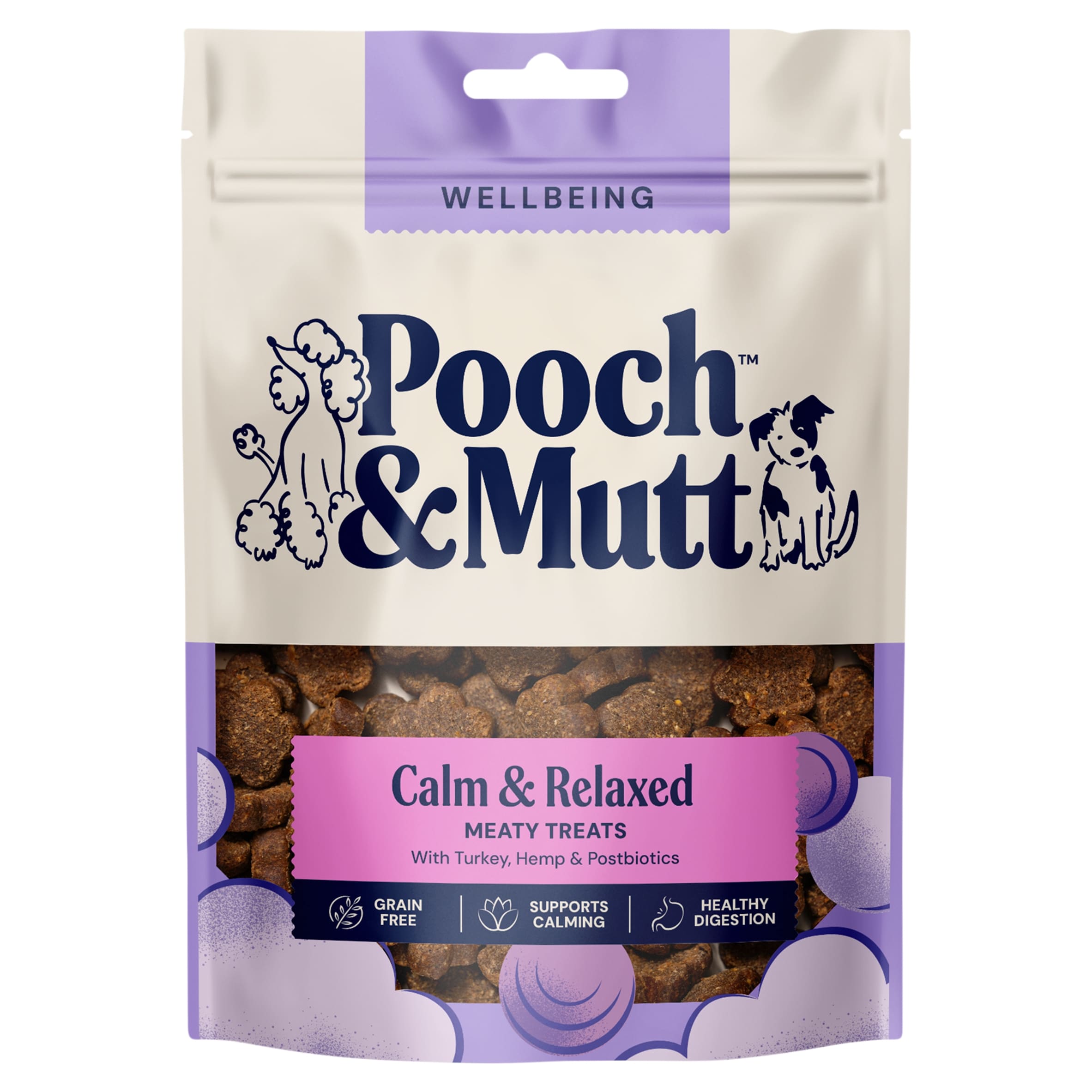 Pooch and Mutt Calming Meaty Dog Treats Turkey and Hemp 120g