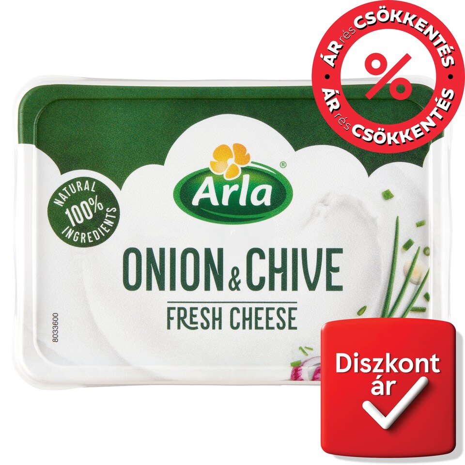 Arla friss, zsíros, lágy krémsajt hagymával és metélőhagymával 200 g