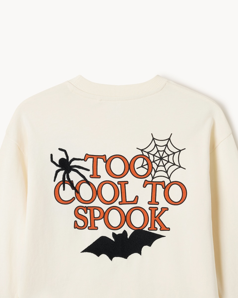 image 1 of F&F Boys Pure Cotton Spooky Season Top in Cream