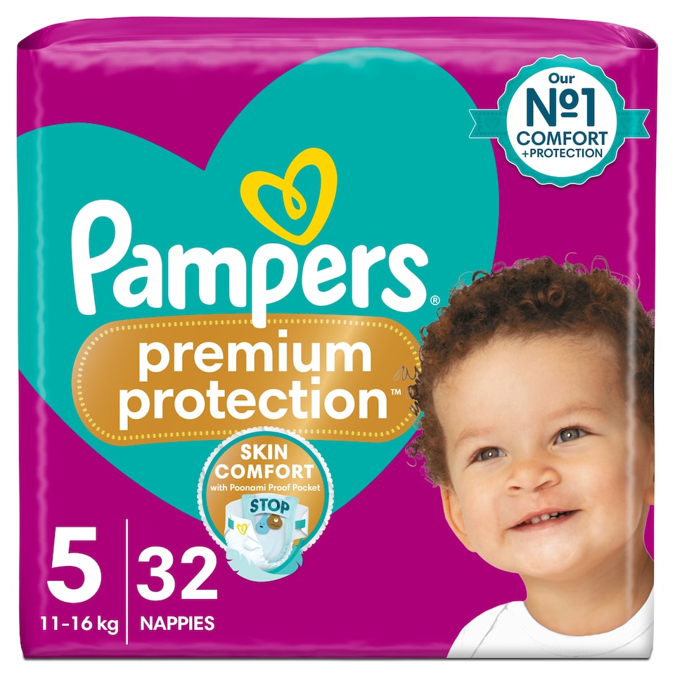 image 1 of Pampers Premium Protection Size 5 32 Nappies
