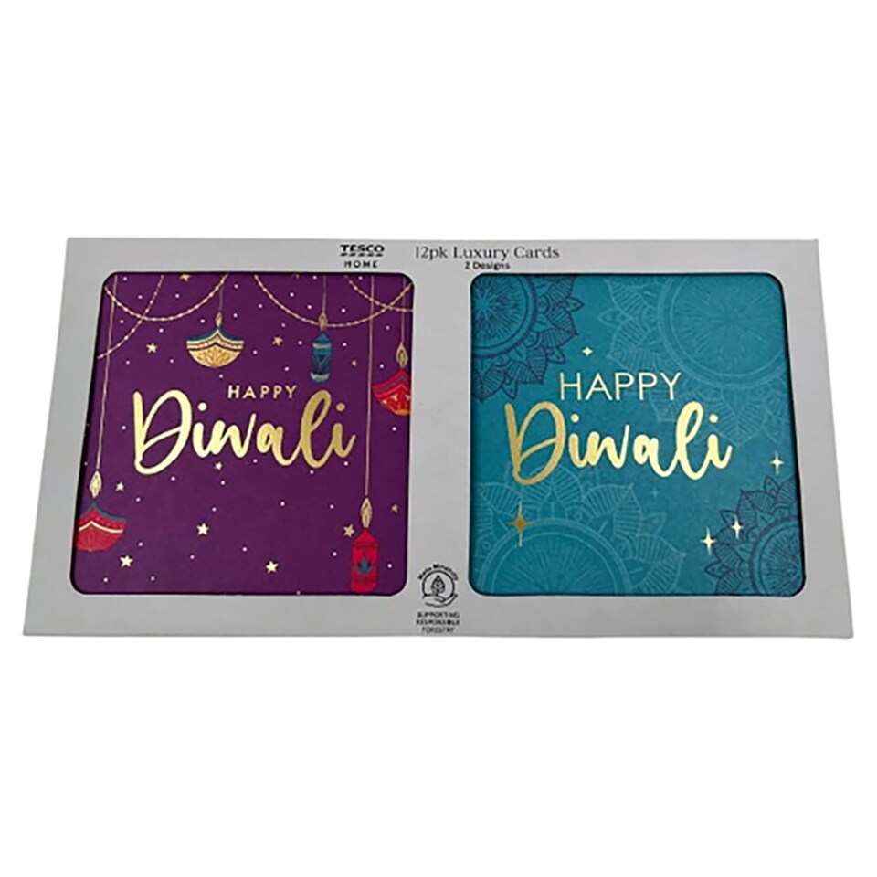 Tesco Diwali Luxury Cards 12 Pack