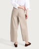 image 3 of F&F Faux Leather Barrel Leg Drawstring Trousers in Med Nude