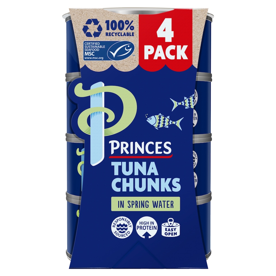 Princes Tuna Chunks In Spring Water 4X145g