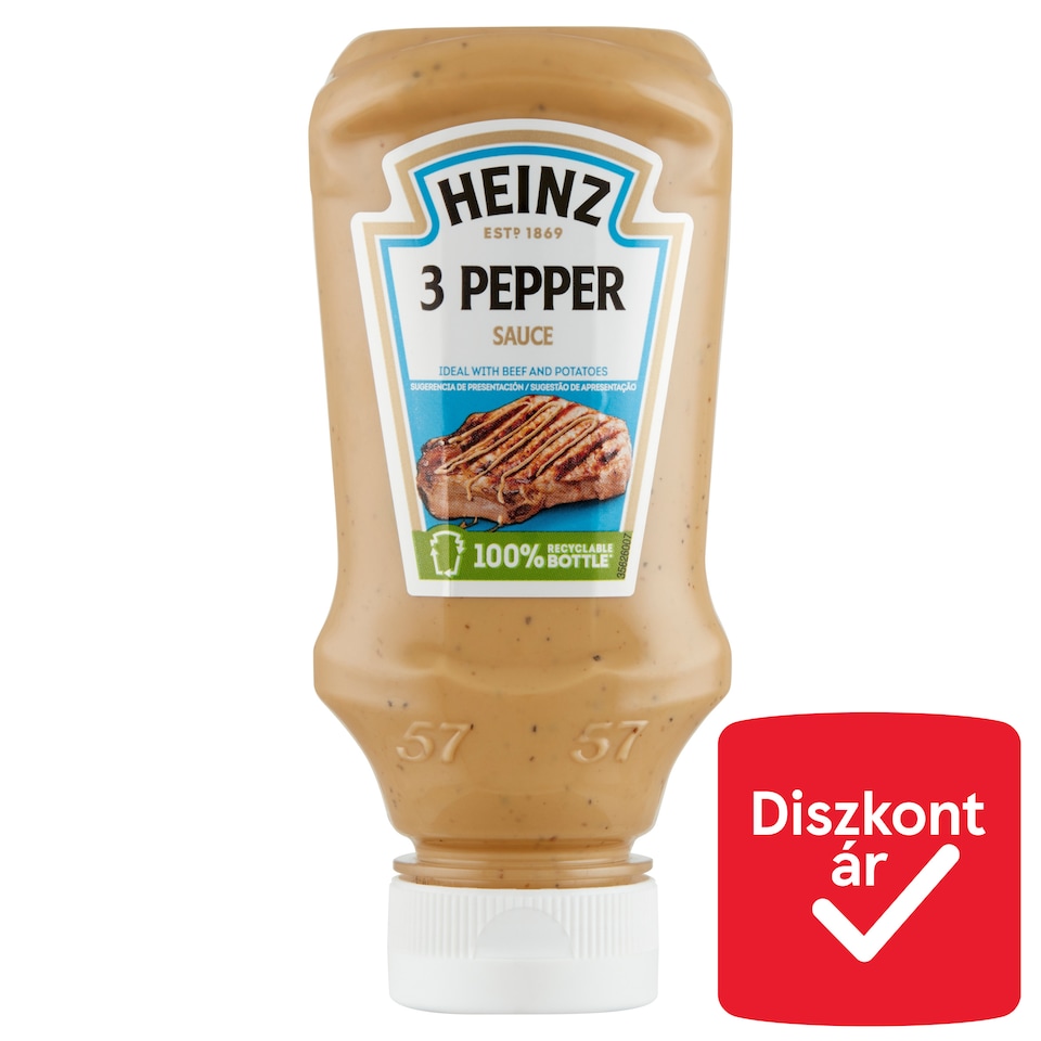 Heinz krémes szósz fekete-, fehér- és zöldborssal 220 g