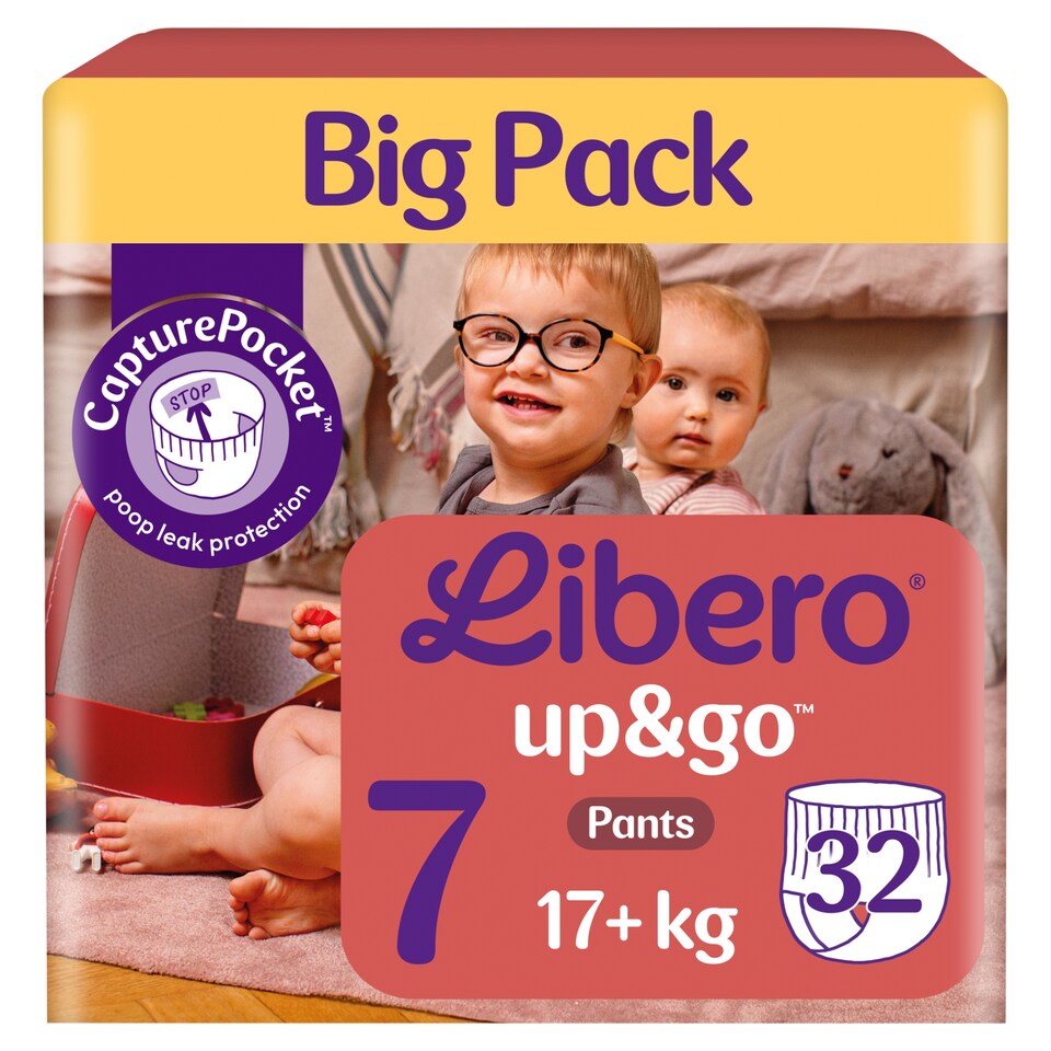 image 1 of Libero Up&Go Pant Diapers, Size: 7, 17+ kg, 32 pcs