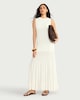 image 2 of F&F Knitted Drop Hem Maxi Dress in Cream