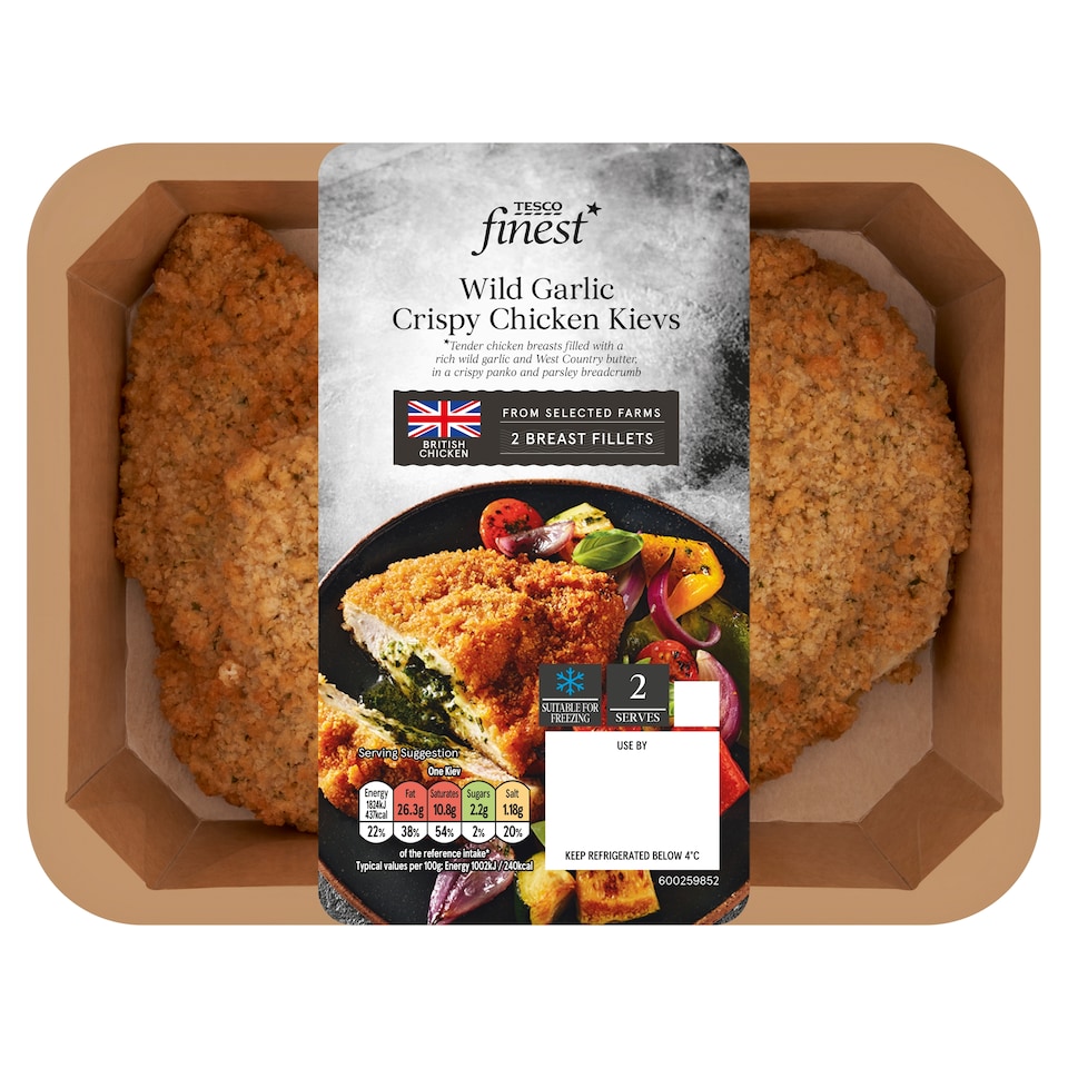 Tesco Finest Wild Garlic Crispy Chicken Kievs 386g