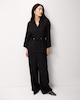 image 2 of F&F Textured Tie Waist Co-ord Blouse in Black