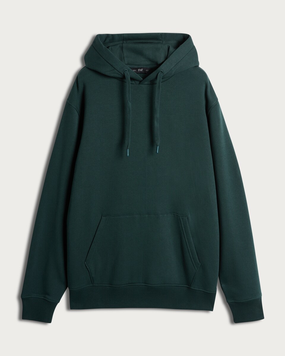 F&F Regular Fit Cotton Rich Drawstring Hoodie in Khaki