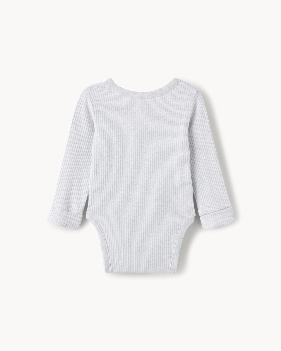 image 1 of F&F Baby 2-Pack Cotton Rich Teddy Wrap Bodysuits in White