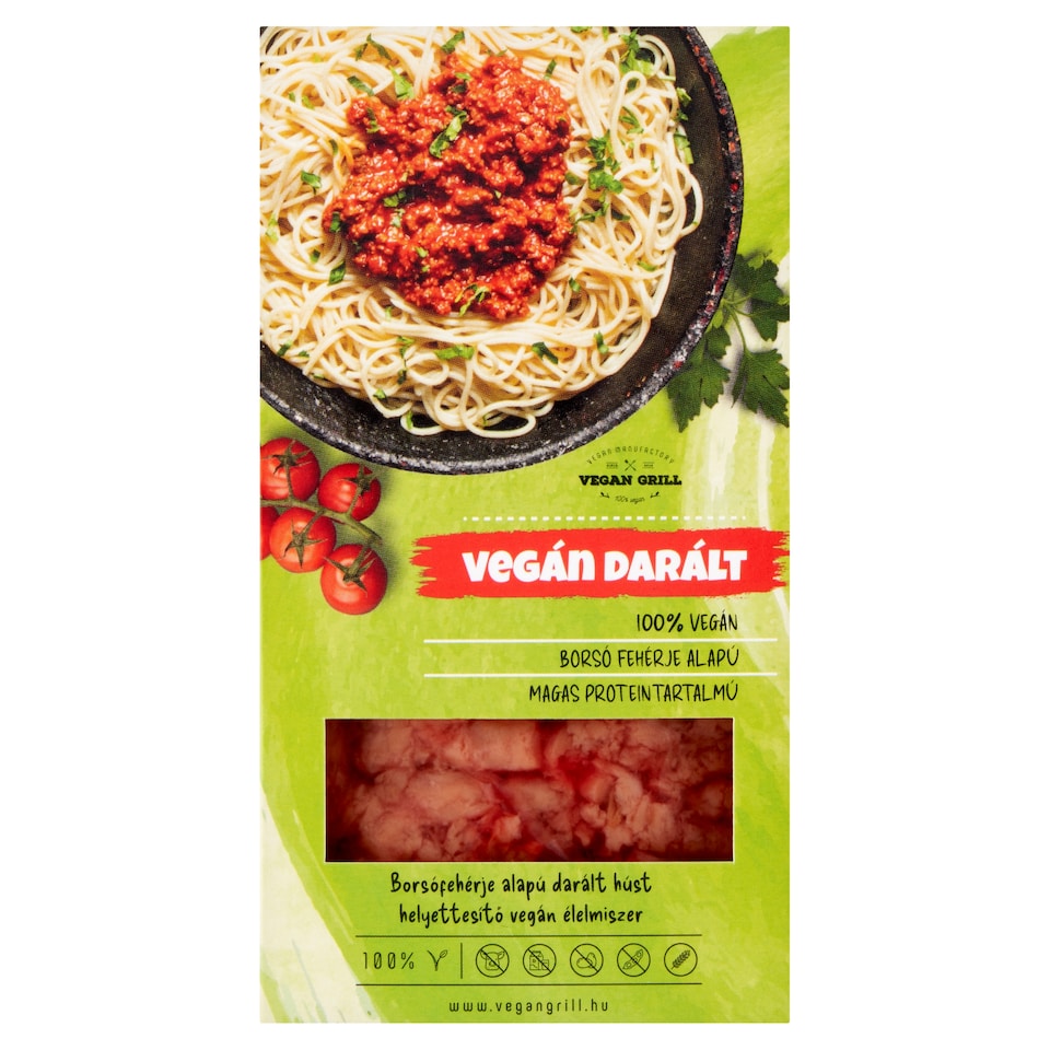 Vegan Manufactory Vegan Grill borsófehérje alapú darált húst helyettesítő vegán élelmiszer 200 g