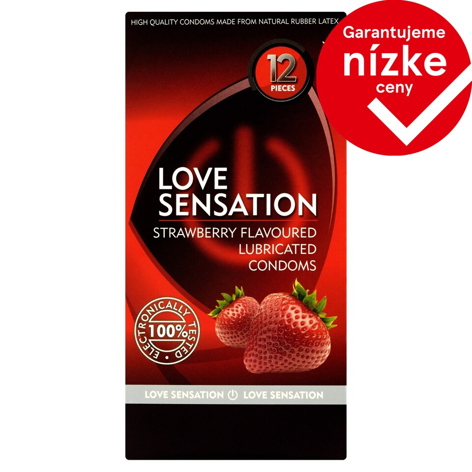 Love Sensation Prezervatívy s jahodovou vôňou 12 ks