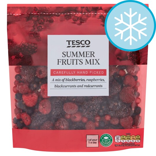 Tesco Frozen Summer Fruits Mix 500G Tesco Groceries