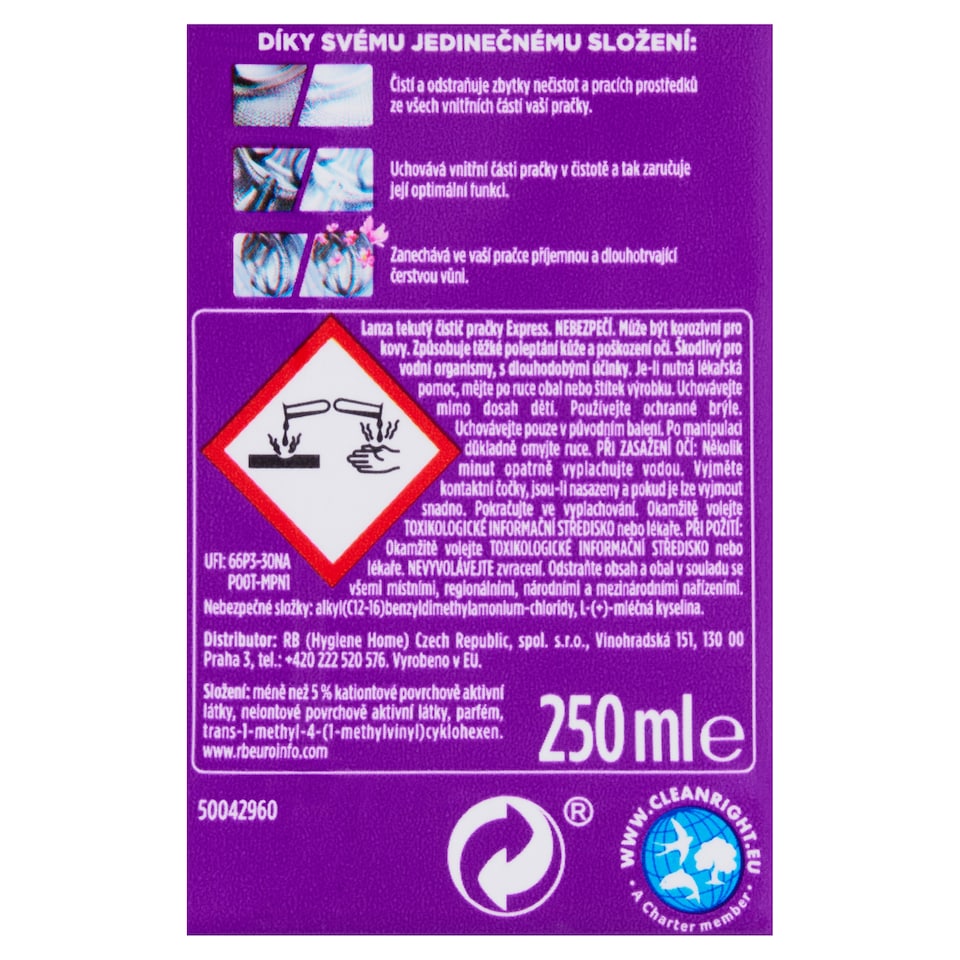 image 1 of Lanza Tekutý čistič práčky Express 250 ml