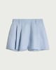 image 4 of F&F Pure Linen Pleated Shorts in Blue