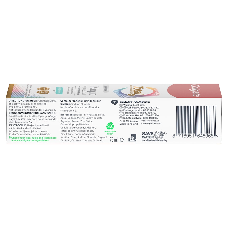 image 1 of Colgate Total Plaque Pro-Release Toothpaste - Fresh Mint 75ml