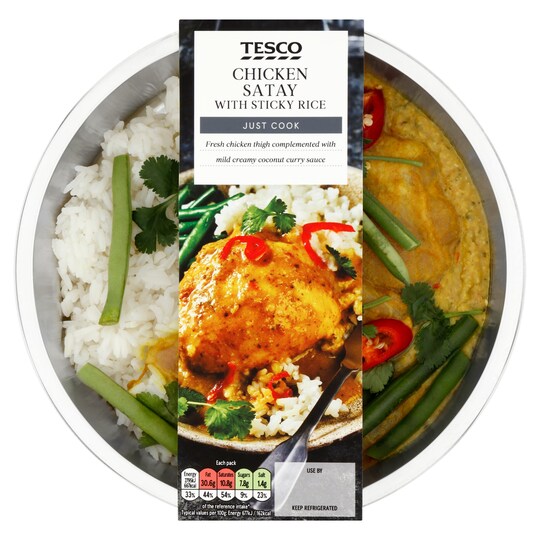 Tesco Chicken Satay & Rice 400g Tesco Groceries