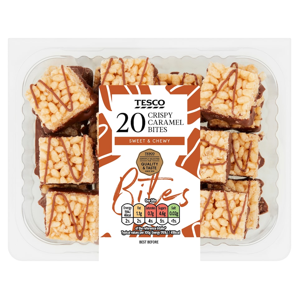 Tesco Crispy Caramel Bites 20 Pack