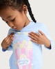 image 1 of F&F Girls Pure Cotton Unicorn Snacks Long Sleeved Top in Blue